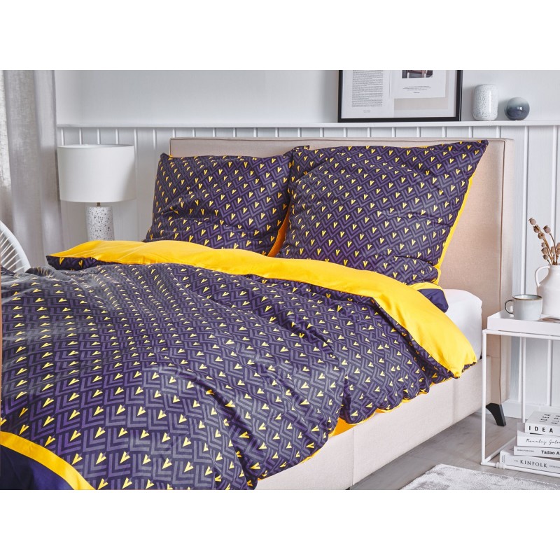 Komplet pościeli WALLINGFORD Bawełna satynowa 155 x 220 cm Niebieski