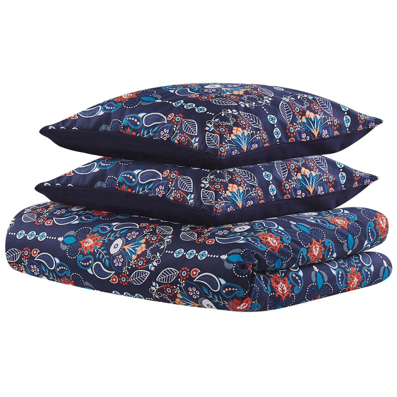 Komplet pościeli MADRONA Bawełna satynowa 155 x 220 cm Ciemnoniebieski