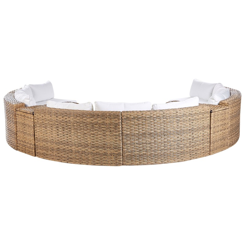 Zestaw ogrodowy ze stolikiem dla 9 osób SEVERO Technorattan Złoty brąz