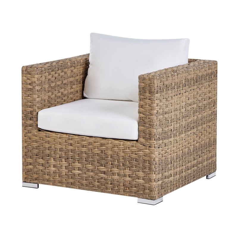 Zestaw ogrodowy ze stolikiem dla 8 osób XXL Prawostronny Modułowy Technorattan Jasnobrązowy