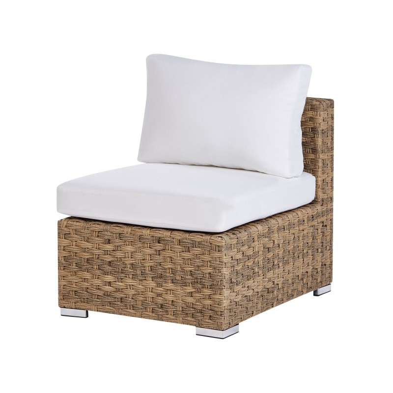 Zestaw ogrodowy ze stolikiem dla 8 osób XXL Prawostronny Modułowy Technorattan Jasnobrązowy