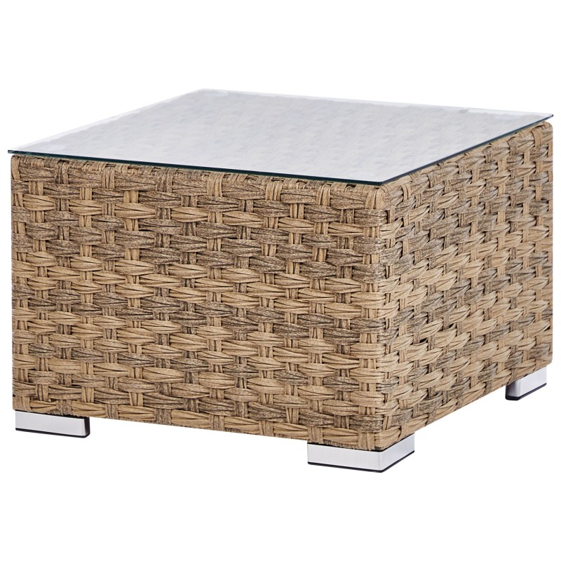 Zestaw ogrodowy ze stolikiem dla 8 osób XXL Prawostronny Modułowy Technorattan Jasnobrązowy