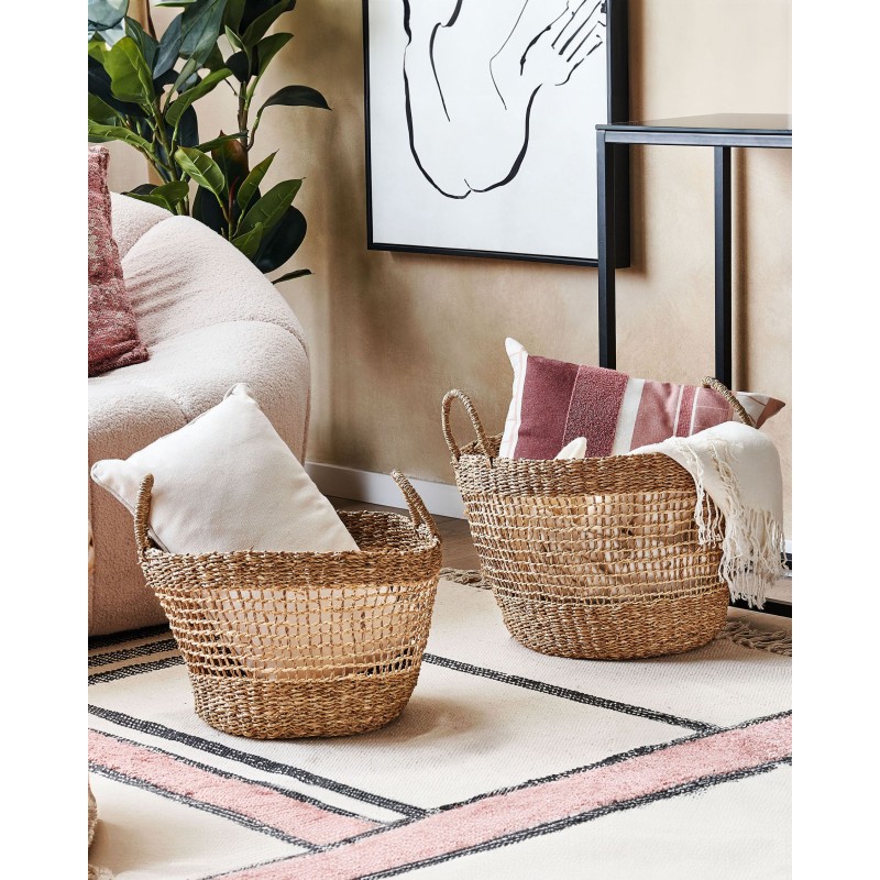 Zestaw 2 koszy AROWANA Trawa morska Naturalny