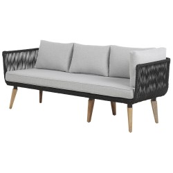 Narożnik ogrodowy ze stolikiem dla 5 osób ALCAMO Lewostronny Drewno akacjowe Czarny