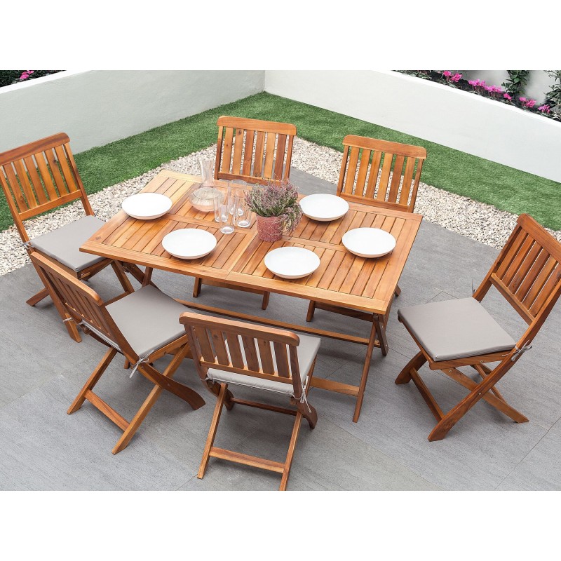 Stół ogrodowy CENTO 75 cm 140 cm Drewno akacjowe Brązowy