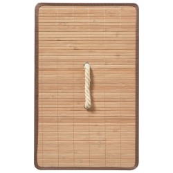 Kosz metalowy z bambusową pokrywą biały MIRISSA