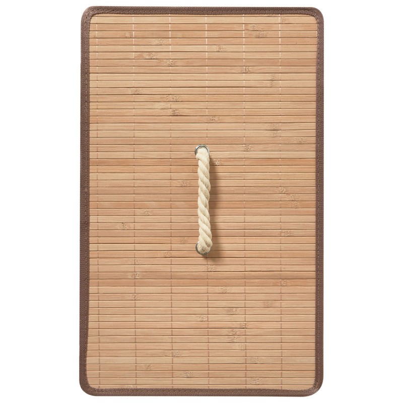 Kosz metalowy z bambusową pokrywą biały MIRISSA