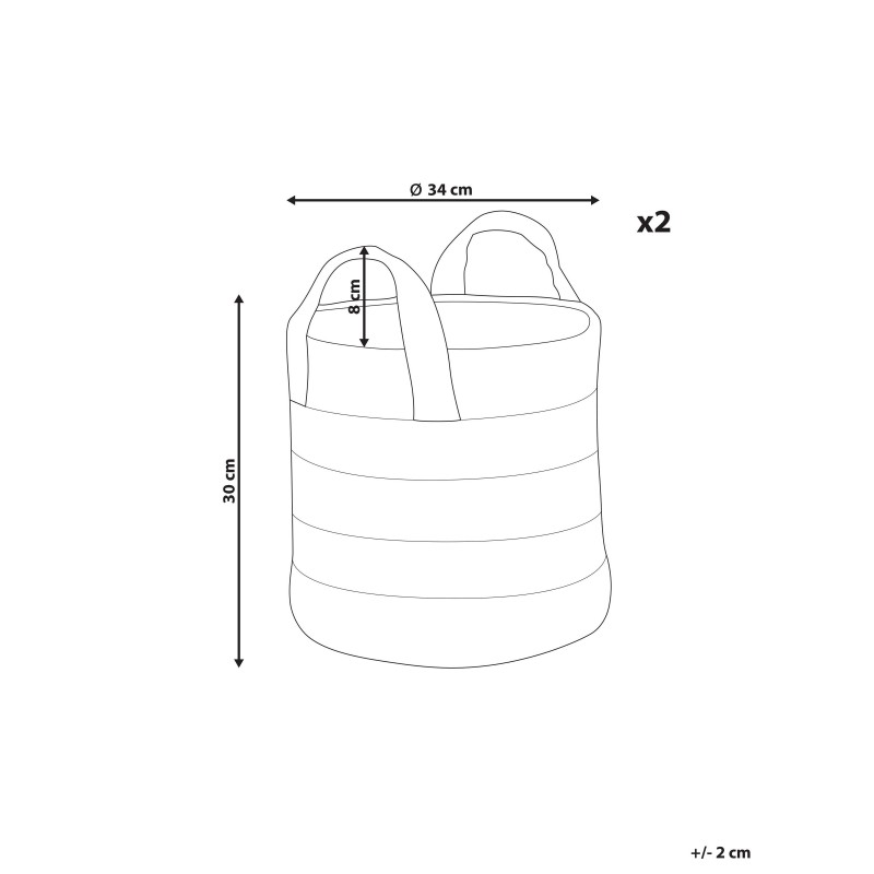 Zestaw 2 koszy GEREDE Juta Naturalny