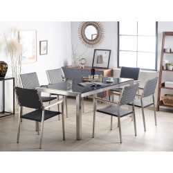 Stół ogrodowy GROSSETO 180 cm 90 cm Polerowany Granit Szary