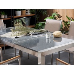 Stół ogrodowy GROSSETO 180 cm 90 cm Polerowany Granit Szary