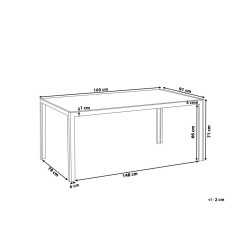 Stół ogrodowy CATANIA 91 cm 160 cm Szkło Szary