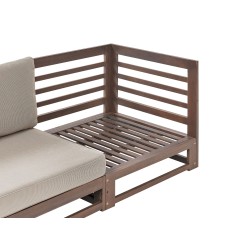 Sofa ogrodowa z certyfikowanego drewna 2-osobowa ciemna TRANI