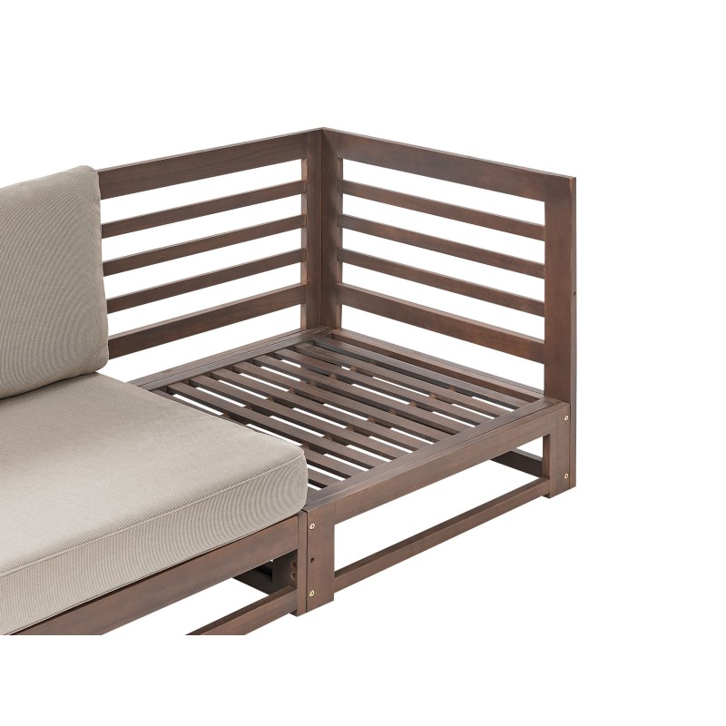 Sofa ogrodowa z certyfikowanego drewna 2-osobowa ciemna TRANI