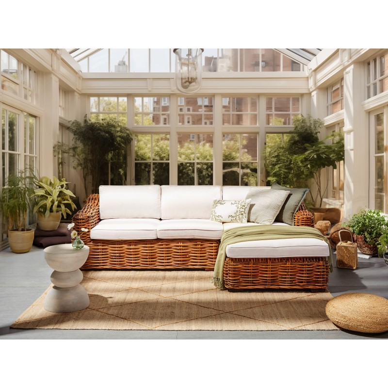 Sofa ogrodowa rattanowa naturalna BRIATICO
