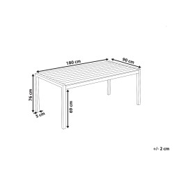 Stół ogrodowy VERNIO 180 cm 90 cm Metal Brązowy