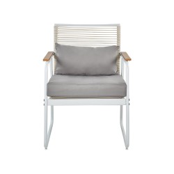 Zestaw ogrodowy ze stolikiem dla 4 osób POMONTE Metal Biały