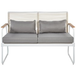 Zestaw ogrodowy ze stolikiem dla 4 osób POMONTE Metal Biały