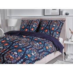 Komplet pościeli MADRONA Bawełna satynowa 135 x 200 cm Ciemnoniebieski