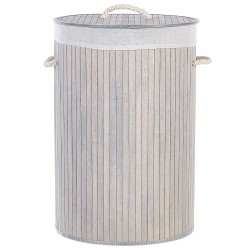 Kosz bambusowy z pokrywą szary SANNAR