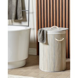 Kosz bambusowy z pokrywą szary SANNAR