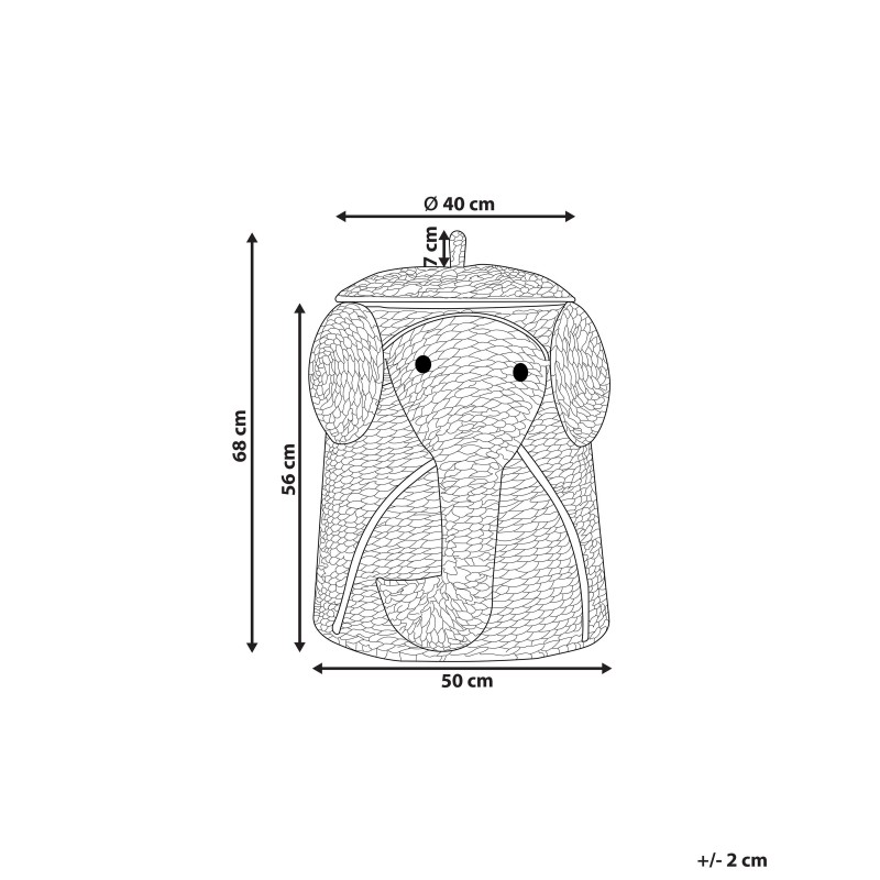 Kosz na zabawki Słoń DOGON Plecionka Naturalny