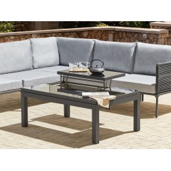 Narożnik ogrodowy ze stolikiem dla 6 osób FORANO Metal Szary