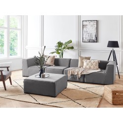 Sofa ogrodowa z otomaną dla 4 osób AREZZO Modułowy Szary