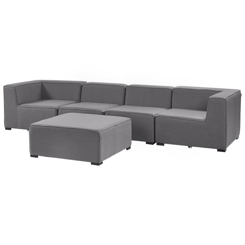 Sofa ogrodowa z otomaną dla 4 osób AREZZO Modułowy Szary