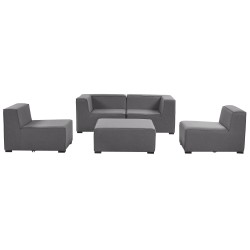 Sofa ogrodowa z otomaną dla 4 osób AREZZO Modułowy Szary