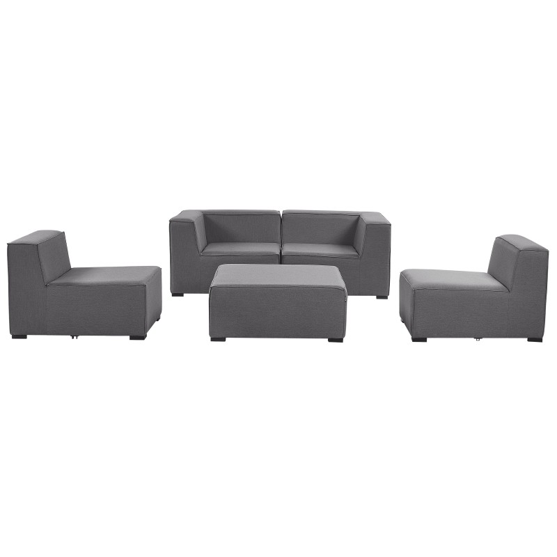 Sofa ogrodowa z otomaną dla 4 osób AREZZO Modułowy Szary