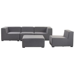 Sofa ogrodowa z otomaną dla 4 osób AREZZO Modułowy Szary