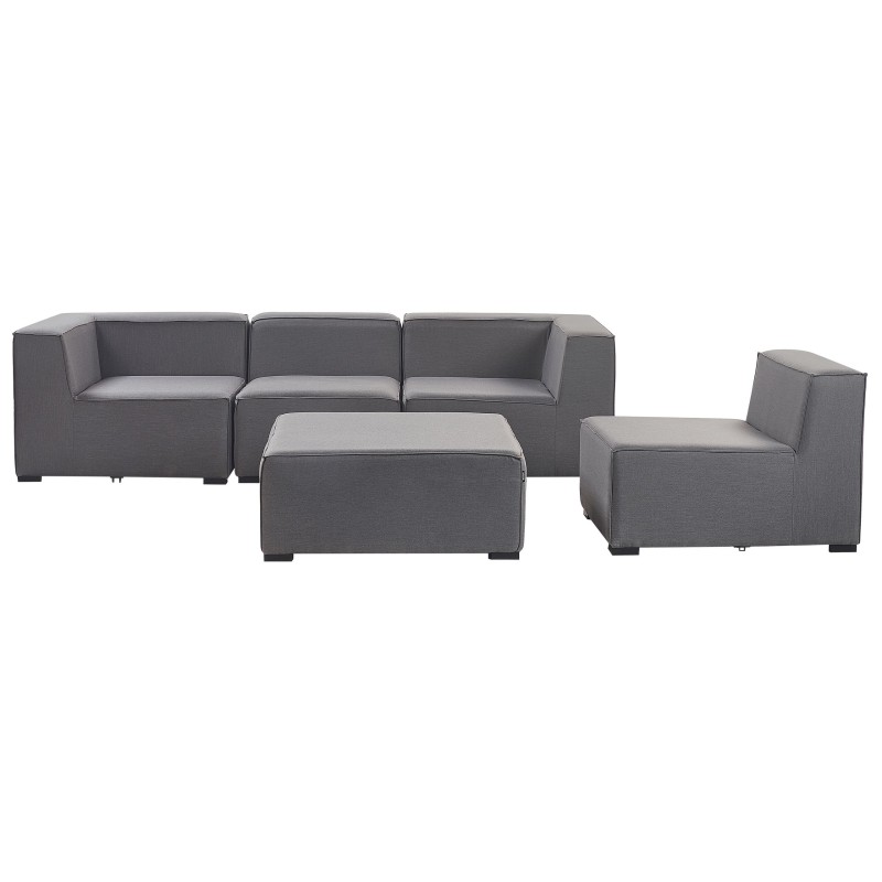 Sofa ogrodowa z otomaną dla 4 osób AREZZO Modułowy Szary