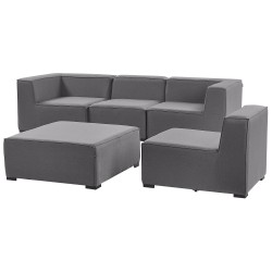 Sofa ogrodowa z otomaną dla 4 osób AREZZO Modułowy Szary