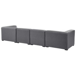Sofa ogrodowa z otomaną dla 4 osób AREZZO Modułowy Szary