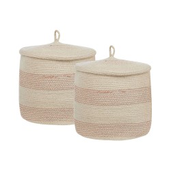 Zestaw 2 koszy SILOPI Bawełna Jasnobeżowy