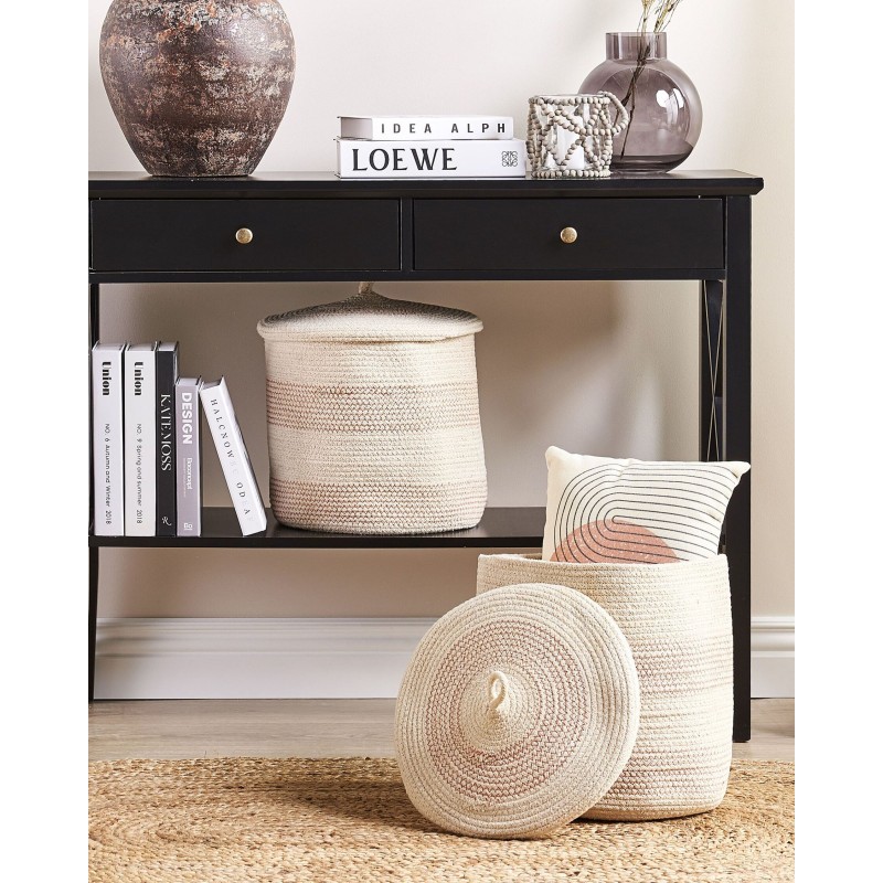 Zestaw 2 koszy SILOPI Bawełna Jasnobeżowy