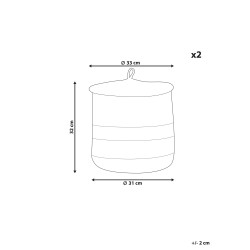 Zestaw 2 koszy SILOPI Bawełna Jasnobeżowy