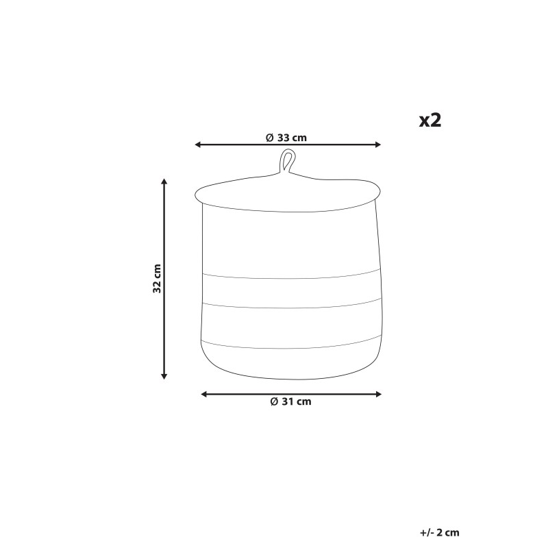 Zestaw 2 koszy SILOPI Bawełna Jasnobeżowy