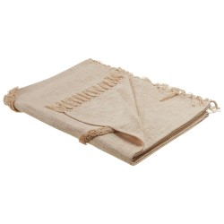 Koc JAUNPUR Bawełna 130 x 180 cm Beżowy