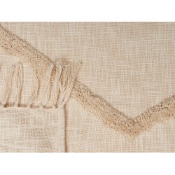 Koc JAUNPUR Bawełna 130 x 180 cm Beżowy