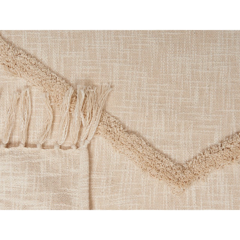 Koc JAUNPUR Bawełna 130 x 180 cm Beżowy