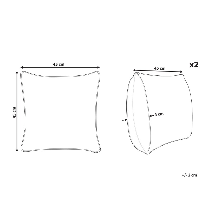 Zestaw 2 poduszek dekoracyjnych ALSTROEMERIA Bawełna 45 x 45 cm Zielony Wzór zwierzęcy