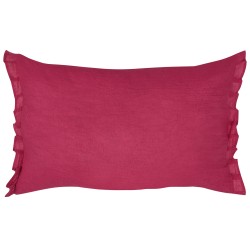 Zestaw 2 poduszek dekoracyjnych SASSAFRAS Len 30 x 45 cm Burgundowy Jednolity