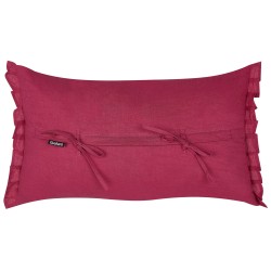 Zestaw 2 poduszek dekoracyjnych SASSAFRAS Len 30 x 45 cm Burgundowy Jednolity