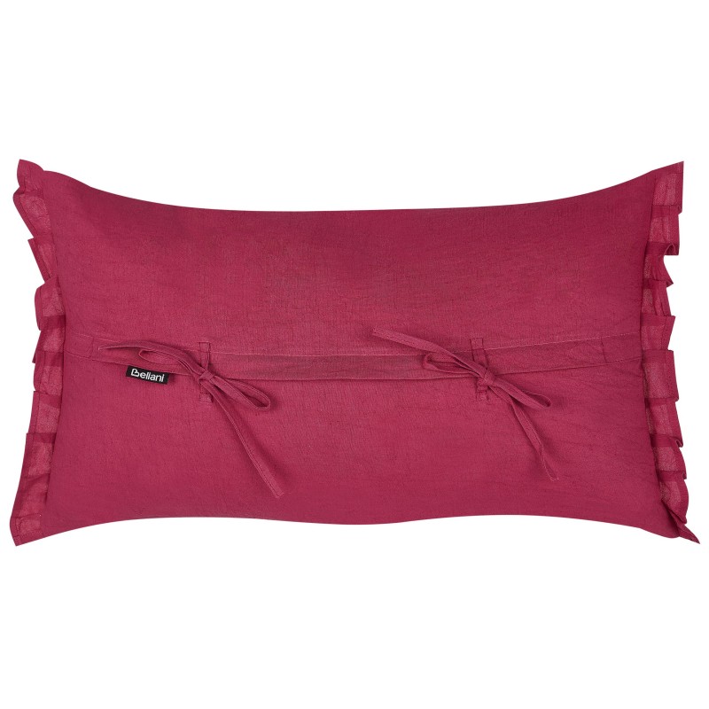 Zestaw 2 poduszek dekoracyjnych SASSAFRAS Len 30 x 45 cm Burgundowy Jednolity