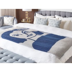 Koc HALEDE 130 x 170 cm Niebieski