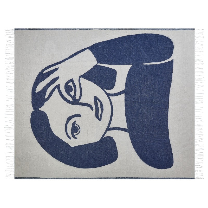 Koc HALEDE 130 x 170 cm Niebieski