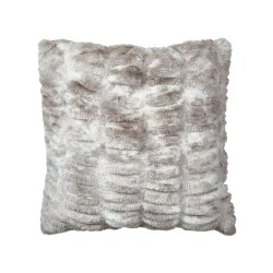 Zestaw 2 poduszek dekoracyjnych MACODES Sztuczne futro 45 x 45 cm Szary Jednolity