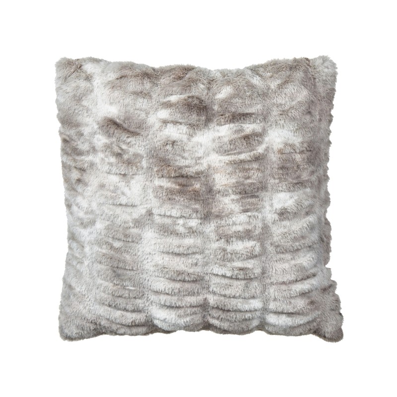 Zestaw 2 poduszek dekoracyjnych MACODES Sztuczne futro 45 x 45 cm Szary Jednolity