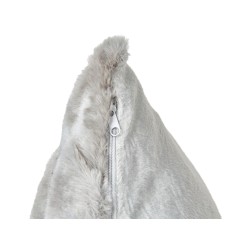 Zestaw 2 poduszek dekoracyjnych MACODES Sztuczne futro 45 x 45 cm Szary Jednolity